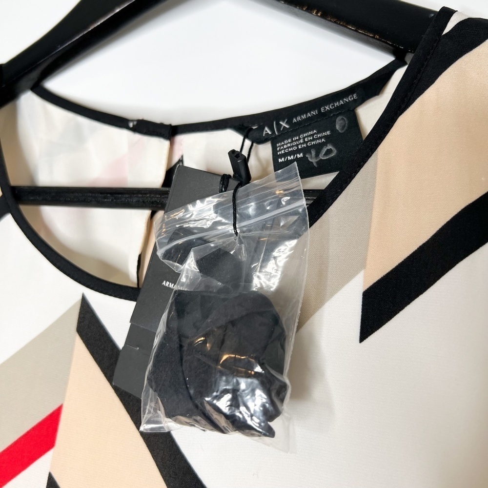 Armani Exchange Dress Striped Belted Shift Dress - Picture 2 of 7